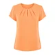 REGINA FASHION Bluza Short Sleeve Blouse with Pleated Neckline oranžna