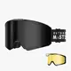 Outdoor master Smučarska Očala Falcon Cylindrical Zeiss VLT 12.9% + Rumena leča 91%, Black frame, Dark Smoke Lens