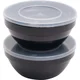 APS Casual set melaminskih skledic s pokrovom 500 ml, črn
