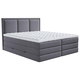 MID.YOU POSTELJA BOXSPRING 140 cm x 200 cm , tekstil temno siva