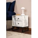 Hanah Home Noćni ormarić Glimmer, 45.2 x 50 x 29.5 cm, Bež-crni