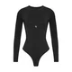 GOD SAVE QUEENS Bodi Second Skin Long Sleeve Crew-Neck Bodysuit črna