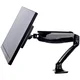 Flexible desk mount for single monitor with height adjustable gas spring. Deskmount with clamp or grommet. Monitor size 10~27, VESA 75x75 or 100x100m
