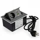 shumee Vtičnica za pult pohištva, vgradna v pult, 2x230V, 2xUSB, Modulbox, srebrna