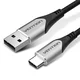 Vention Kabel USB 2.0 A na C, 2m,cotton braided, siva/aluminij