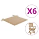 Jastuci za vrtne stolice 6 kom bež 40x40x4 cm od tkanine