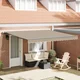 Skrovita tenda Bež 400 × 350 cm Tkanina i Aluminij