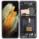 shumee LCD zaslon + zaslon na dotik Samsung Galaxy S21 Ultra 5G SM-G998B OLED okvir črne barve