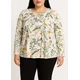 Plus size bluza s cvetlični potiskom, bela