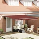 vidaXL avtomatska retractibilna tenda z LED oranžna in rjava 400x350 cm