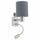 Eglo Pasteri zidna/2, e27, led 3,5w, nikl-mat, siva