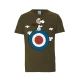 LOGOSHIRT Majica Peanuts - Snoopy Pilot  modra / oliva / rdeča / bela