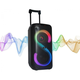 Prenosni bluetooth zvočnik 2x8 400W z 2 mikrofonoma in RGB LED osvetlitvijo USB/SD/AUX 7200mAh