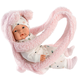 Lutka-beba Llorens - S ružičastim pahuljastim slingom, 38 cm