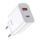 Remax RP-U68 punjač, ??USB-A USB-C, PD 20W, bijeli