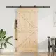 vidaXL Drsna vrata NARVIK Naravna in črna 95 x 210 cm (213,5 cm)