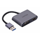 Unitek UNITEK USB-A - HDMI in VGA Adapter, Full HD, Moški in Ženski Priključek, 2 Zaslon, Aluminijasto Ohišje, 15 cm, 1920 x 1080, 60 Hz, Siva