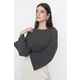 Trendyol Anthracite Crop Spanish Sleeve Knitwear Sweater