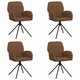 vidaXL vidaXL Vrtilne jedilne stole 4 pcs Umetno nubuk usnje Rjava, (5000296820)