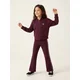 Sinsay - Flare pantalone sa dodatkom viskoze Active - burgundy