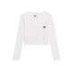 ADIDAS ORIGINALS Majica SLIM MINI RIB WRAP LONGSLEEVE črna / bela