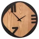 Autronic Stenska ura Wall clock - diameter 45 cm, metal and MDF with ash veneer (FA23-013)