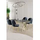 Hanah Home Set Trpezarijski sto i 4 stolice Rigel, Plavo-beli