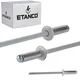Aluminijaste odprte zakovice 4x12mm RAL 9006