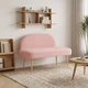 vidaXL Oblazinjena klop z naslonom Roza 110 x 60 x 76 cm Bouclé