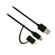 Kabel EWENT USB 2-in-1, Micro USB in Lightning adapter, 1m, črn