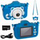 Kruzzel 3MP otroški fotoaparat LCD SD FULL HD moder + etui in trak