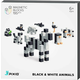 Pixio Magnetni bloki Black And White Animals