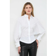 Pamučna košulja Elisabetta Franchi za žene, boja: bijela, regular, s klasičnim ovratnikom