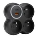 Solight P106CB-PD20 - razdelnik za utičnice 3x 15A sa USB A i C, crna