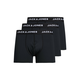 Jack&Jones 3 PAKET - moške boksarice JACBASE 12204876 Black (Velikost L)