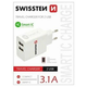 SWISSTEN punjač za AC220, 2xUSB, 3.1A, SMART IC, bijeli