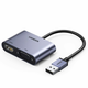 Ugreen Pretvornik USB - HDMI 1.3 (1920 x 1080@60Hz) + VGA 1.2 (1920 x 1080@60Hz) siva (CM449)