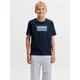 Jack & Jones Junior Majica JCOFUSION mornarska / svetlo modra / off-bela