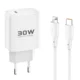 Kucni punjac KONFULON Joko JK89+DC66 PD 30W sa kablom Type-C na iPhone Lightning beli 1m