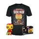 Darilni komplet Funko POP! & Tee Marvel Holiday Iron Man - figura, ki sveti v temi, in majica (S)