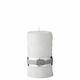 Lene Bjerre Okrasna sveča LUŠKA z dekorjem školjk, bela, velikost M, gori 65 ur