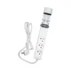 Retlux - Podaljšek s sponko za mizo, 3 vtičnice (tip E) + 2xUSB-A + 1xUSB-C, 1,5 m, bela