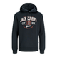 JACK & JONES Majica mornarska / karminsko rdeča / bela