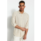 Trendyol Black Striped Regular Fit Textured Shirt