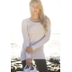 Womens Sweater with Long Wide Neckline UC - White