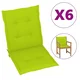 Vidaxl Blazine za vrtne stole 6 kosov svetlo zelene 100x50x3 cm oxford