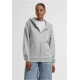 Womens zip-up hoodie Fluffy Hoody gray