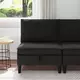 vidaXL Srednji sofa z shrambo Črna Žamet
