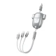 DUDAO L8Pro 3in1 kabel USB - Micro USB/Lightning/USB-C 3A 25-110cm, siva