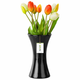 botle Keramična cvetlična vaza Črni sijaj V 22,3 cm D 6 cm Dekorativna namizna vaza Urno steklo Rože Dekoracija Orhideja Moderni glamur